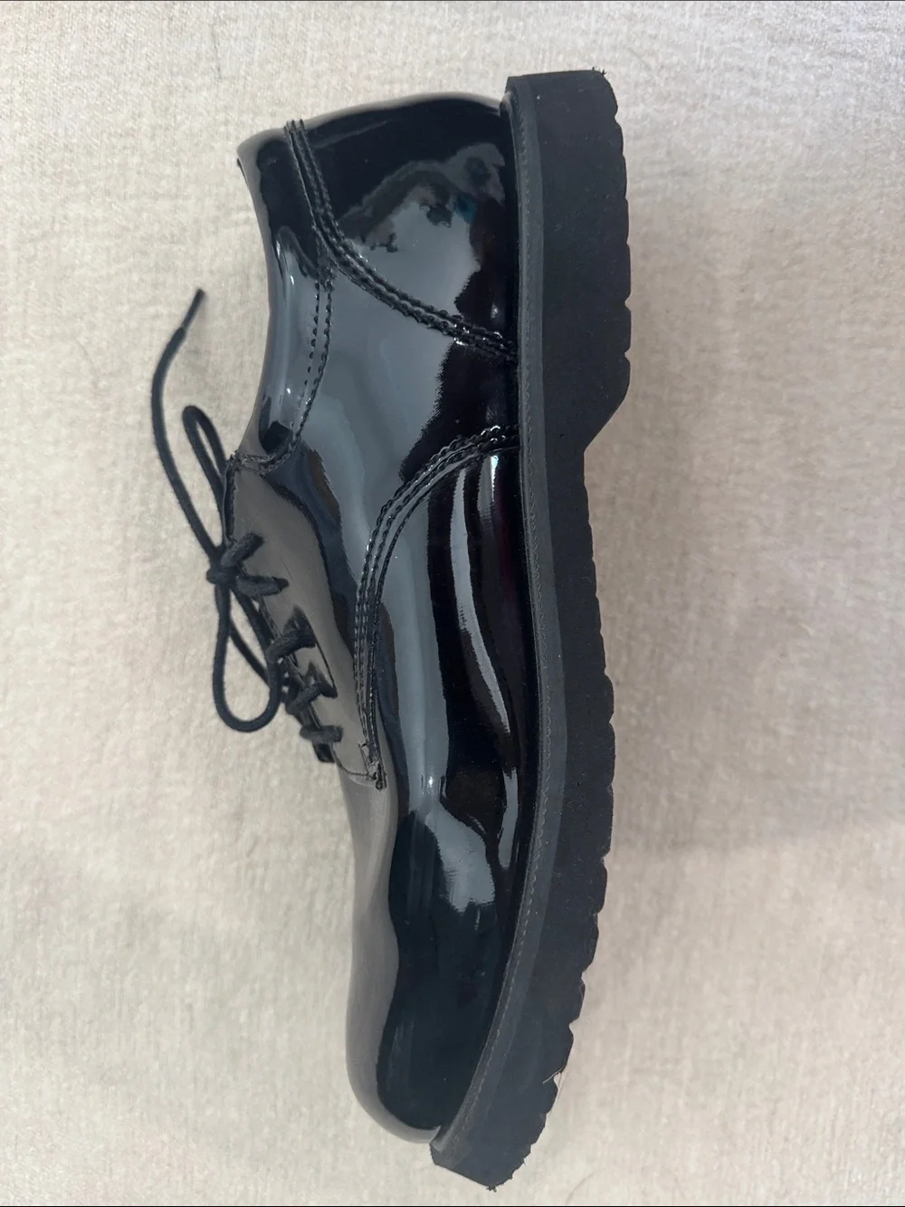 Bates Black Patent Leather Derby Shoes